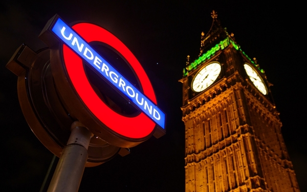 File photo dated 05/02/14 of the London underground sign against the night sky, as London Underground today launched an official map ahead of introducing its first all night Tube services in less than three monthsÕ time. PRESS ASSOCIATION Photo. Issue date: Monday June 22, 2015. The new map shows customers which Tube lines and stations will operate 24-hour services over weekends from September 12. See PA story INDUSTRY Tube. Photo credit should read: Dominic Lipinski/PA Wire