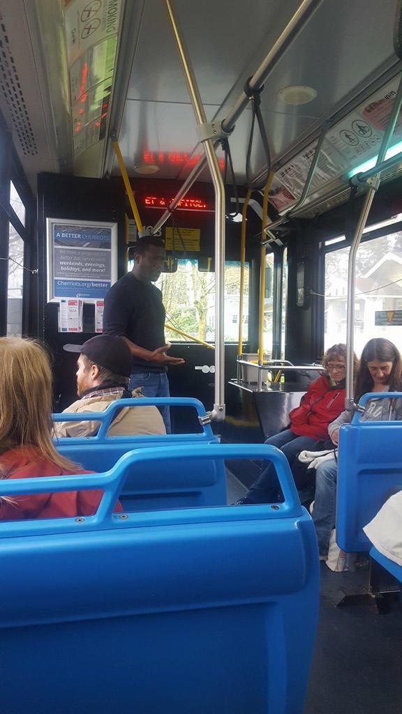 Evangelism on a bus in Oregon, US